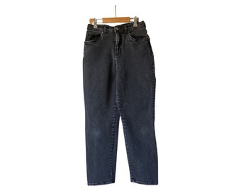 80s High Waist Gloria Vanderbilt Vintage Black Jeans. Size 10 Short.