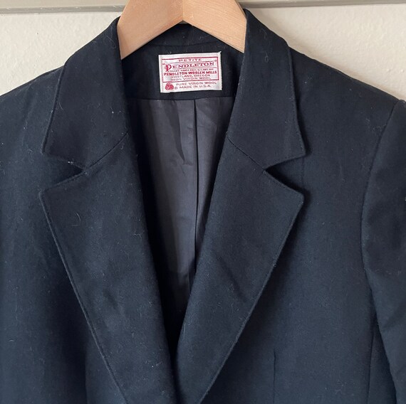 Pendleton Black Virgin Wool One Button Blazer Vin… - image 4