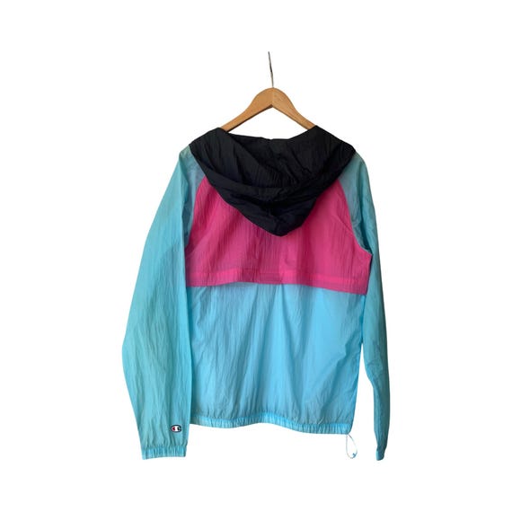 Champion Color Block Windbreaker. Blue/ Pink. Size Medium - Etsy