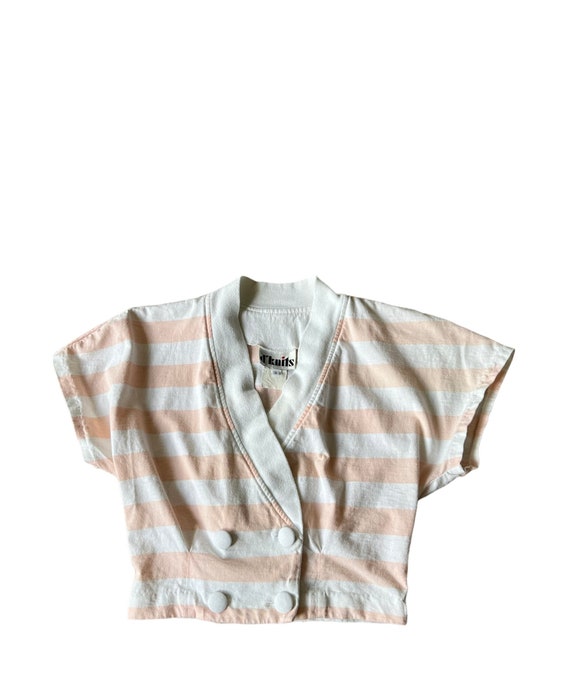 Vintage Crop Double Bested Cotton Striped Short S… - image 3