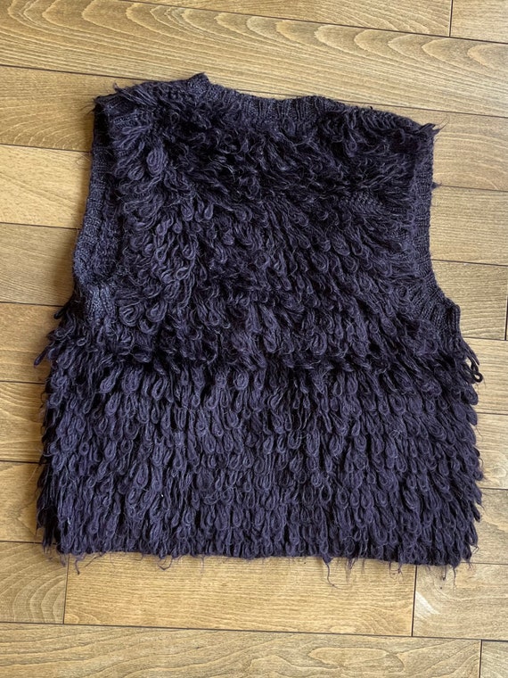 Shaggy Boho Knit Purple Vest. Size Small. - image 4