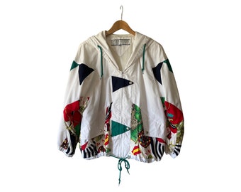 Chaqueta vintage con capucha y cremallera completa de estilo náutico de Mulberry Street. Talla mediana