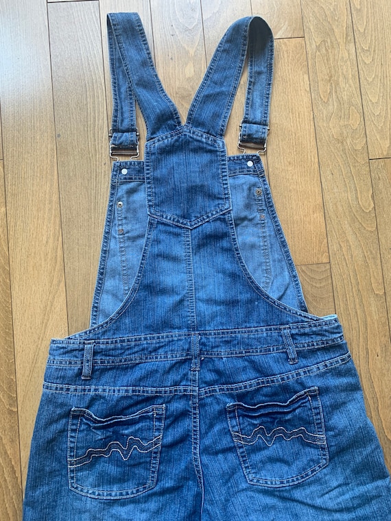 Vintage Denim Y2K Wide Leg Overalls. Junior Size … - image 4