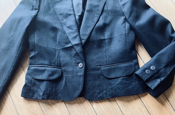 Pendleton Black Virgin Wool One Button Blazer Vin… - image 8