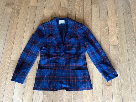 Vintage Pendleton Plaid Wool 2 Pocket Blazer / Cl… - image 5