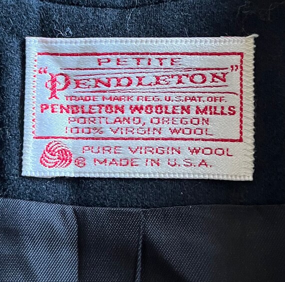 Pendleton Black Virgin Wool One Button Blazer Vin… - image 10