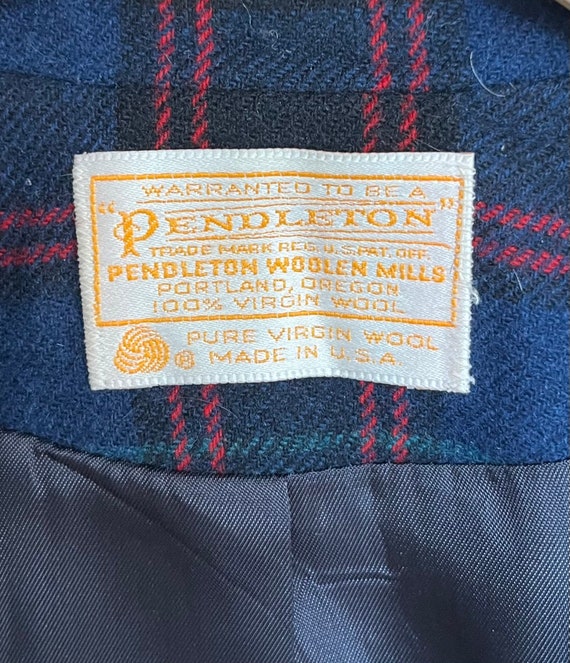 Vintage Pendleton Plaid Wool 2 Pocket Blazer / Cl… - image 10