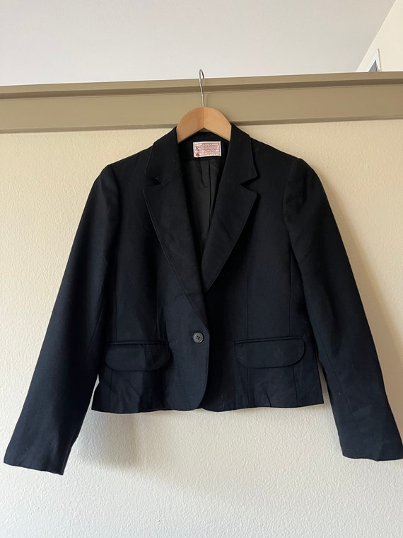 Pendleton Black Virgin Wool One Button Blazer Vin… - image 3
