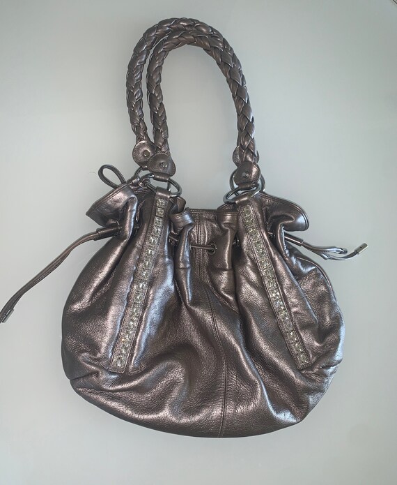 Leather Boho Bag with Rhinestone Detail | Etsy