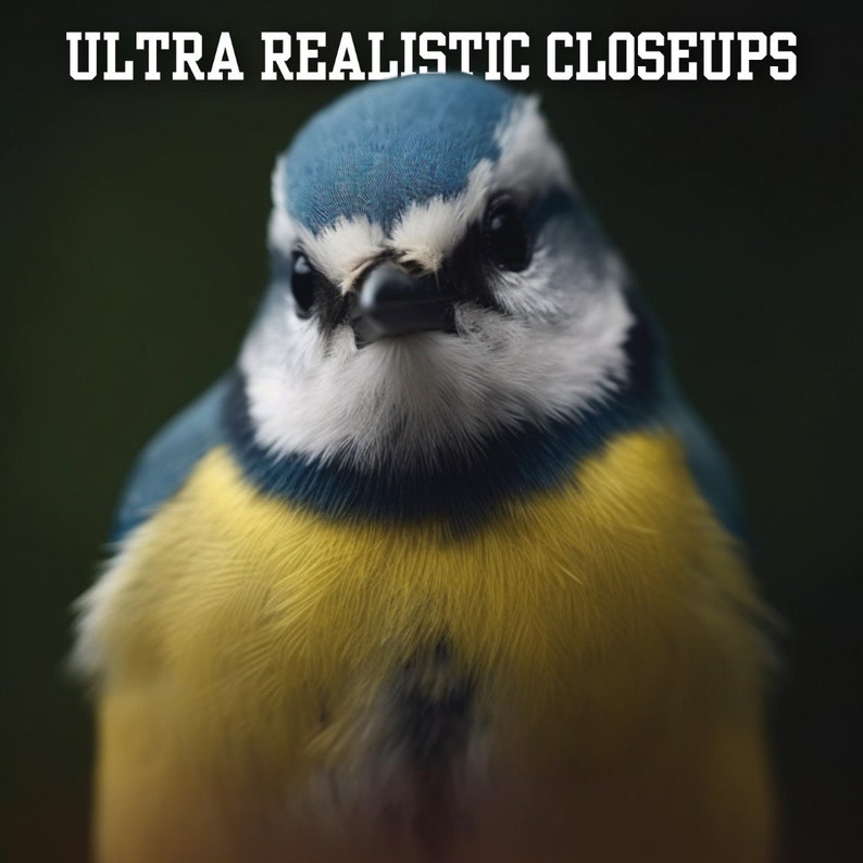 May include: Close-up of a bluebird with a yellow chest and a white face. The bird has a black beak and dark eyes. The bird is looking directly at the camera.