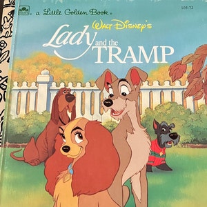 Vintage Little Golden Book, Lady And The Tramp By Walt Disney.