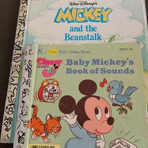 Vintage Little Golden Books, The Gingerbread Man, The Golden Goose; Mickey And The Beanstalk; And Baby Mickey&#39;s Book Of Sounds, Set Of Three