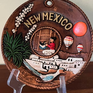 Vintage Dekorativer Teller, New Mexico, Sammlerstück