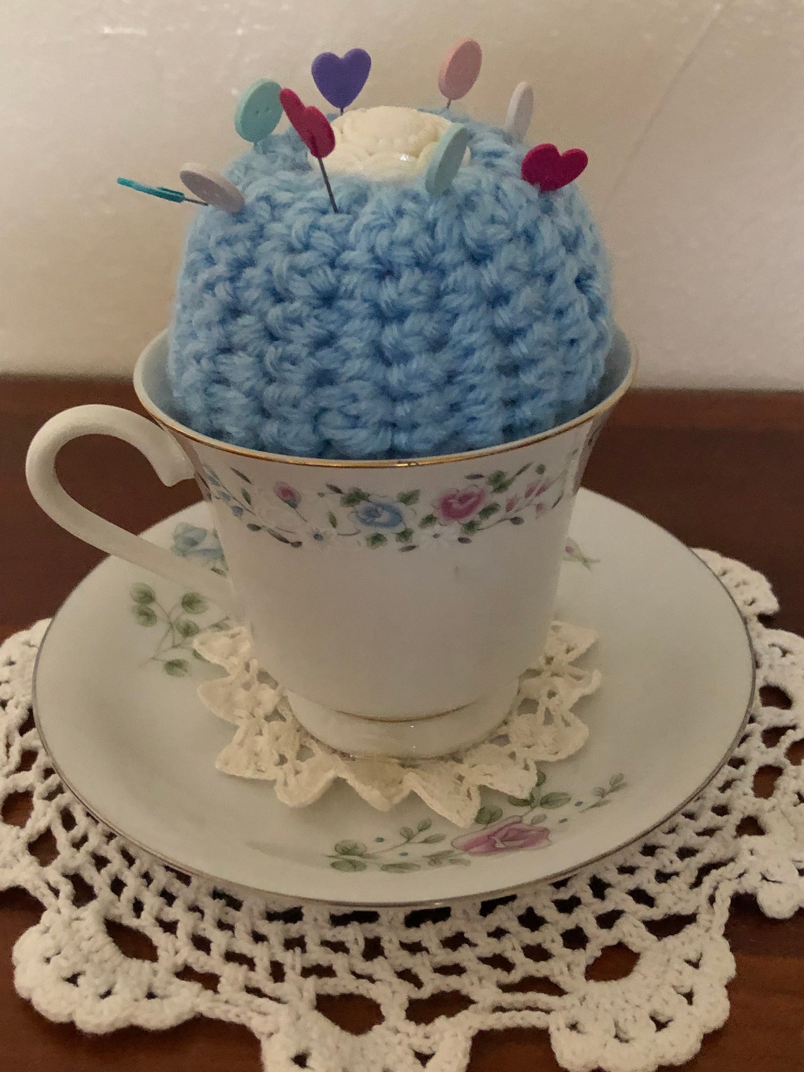 Handmade Tea Cup Pin Cushion Etsy