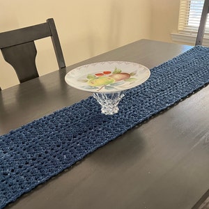Crocheted Table Runner Granny Chevron Design