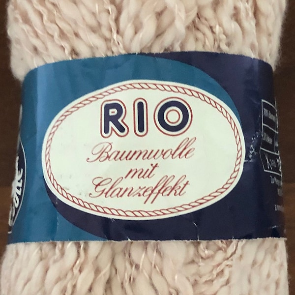Rio Baumwolle mit Glanzeffekt Yarn, Made In West Germany, Cotton and Rayon Blend, Light Pink