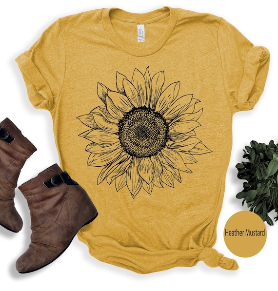 Sunflower Shirt: Women's Floral Graphic Tee - Sunshine Design