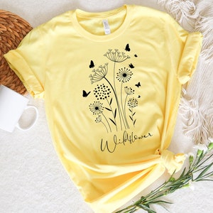 Wild Flowers T shirt, Wildflower tshirt, Floral Shirt, Botanical t Shirt, Nature Lover Shirt,Ladies Shirts, Womens t shirt Gardener gifts