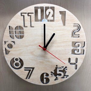 Natural Laser Cut Numbers Wood Clock