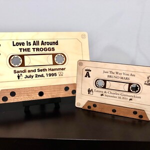 Wedding Wood Cassette Tape Custom Anniversary Gift