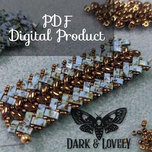 Half Tila & SuperDuo Herringbone Bracelet Tutorials | Beading Pattern