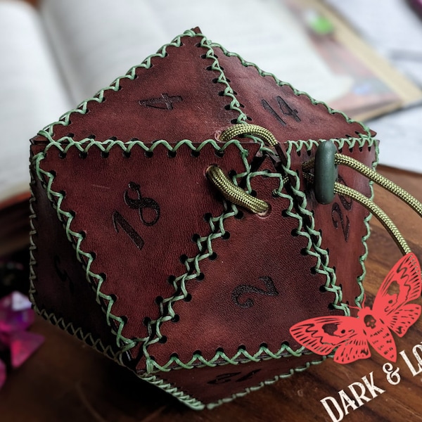 d20 Genuine Leather Dice Bag: Wilderness Edition