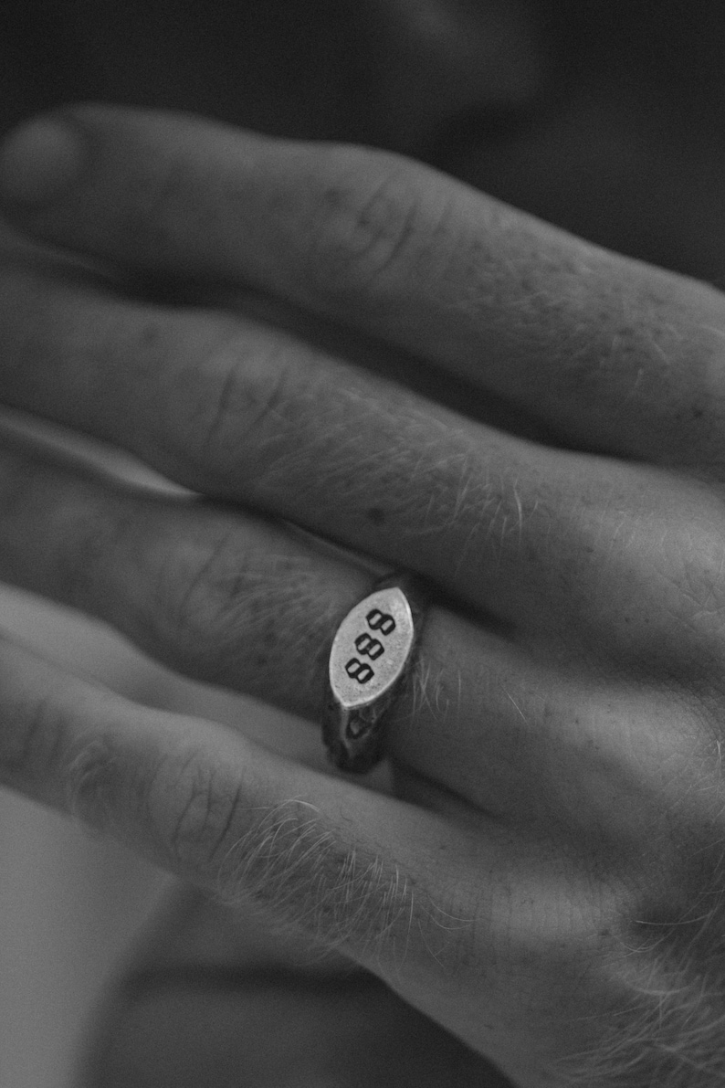 888 Angel Number Signet Ring, 888 Ring by Merchants of the Sun, Unisex ...