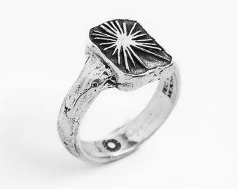 Negative space star ring, Senecas Signet by Merchants of the Sun, stoic philosophy ring, Ancient roman ring, 925 recycled silver ring