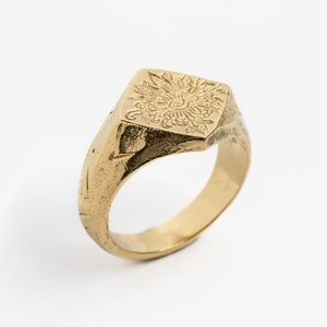 Gold mystic eye signet ring, The Metsuki by Merchants of the Sun, unisex handmade jewelry, 18k gold vermeil statement mens signet ring