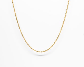 18k gold rope chain necklace, The Rope Chain by Merchants of the Sun, Unisex 18k gold vermeil, mens minimalist gold rope chain necklace