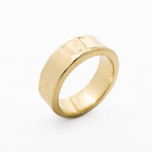 Textured Band Ring 18K Gold Vermeil – Minimalist Stacking Ring, Chunky Gold Band, Modern Unisex Jewelry