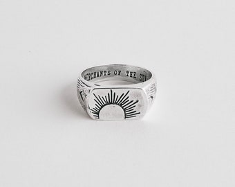 vintage ring 太陽の象徴 , the sun Sterling Silver Sunrise Ring, Silver Rings, Sunshine Ring