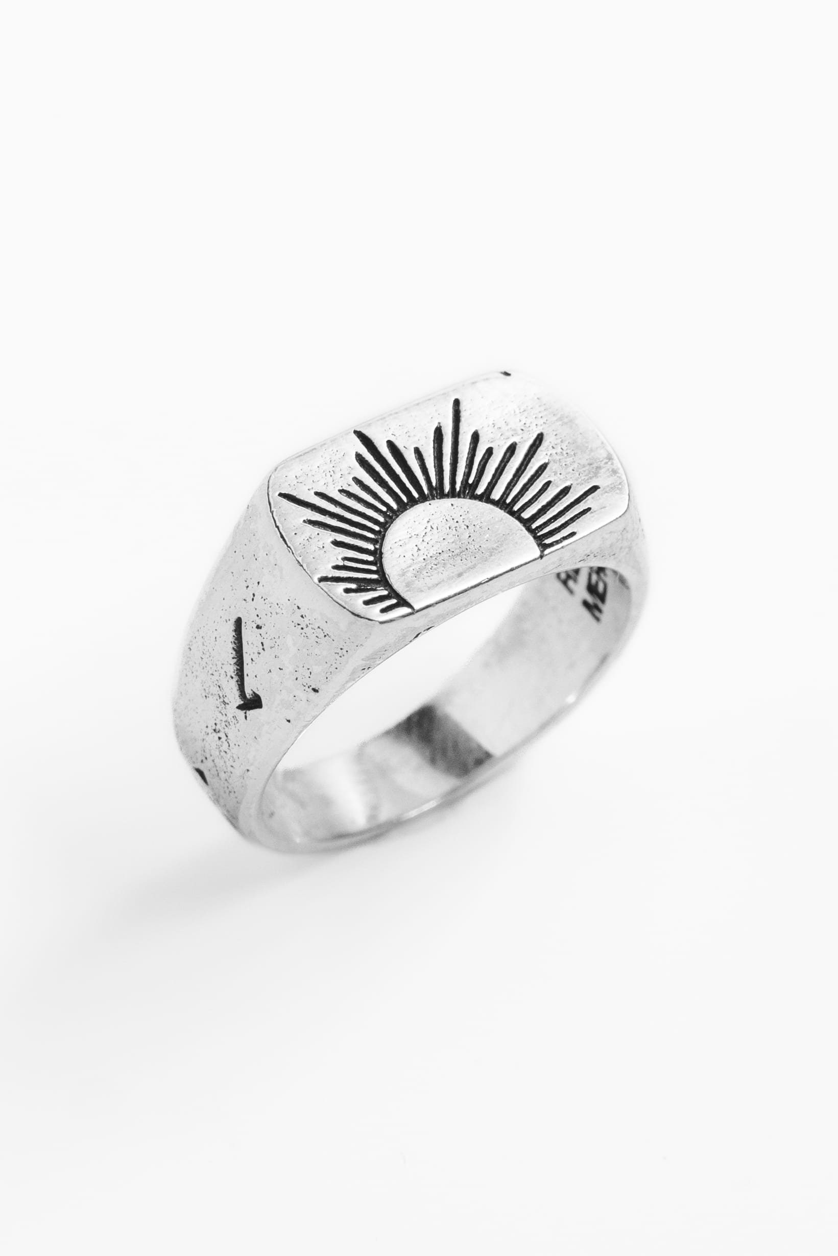 Chunky Sun Signet Ring - Recycled Sterling Silver Unisex Jewelry