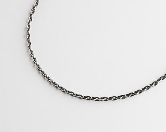 Unique silver chain link necklace, raw chain link jewelry, 925 recycled sterling silver, The Nyx Necklace by Merchants of the Sun, unisex