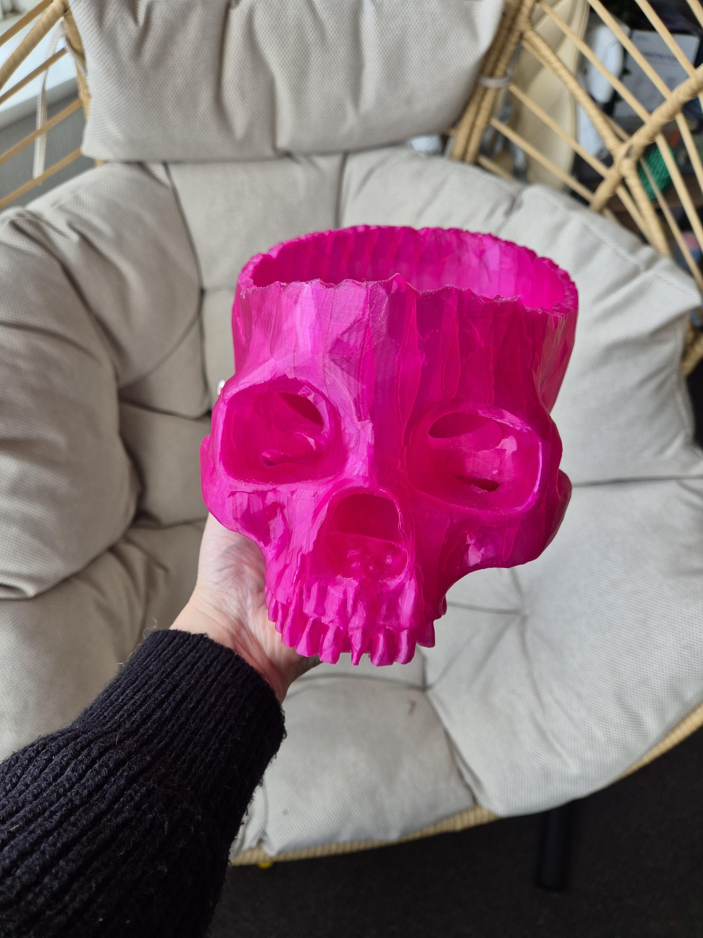 Skull Yarn Bowl Rainbow Large crochet knitting accessories - Thumbnail 4