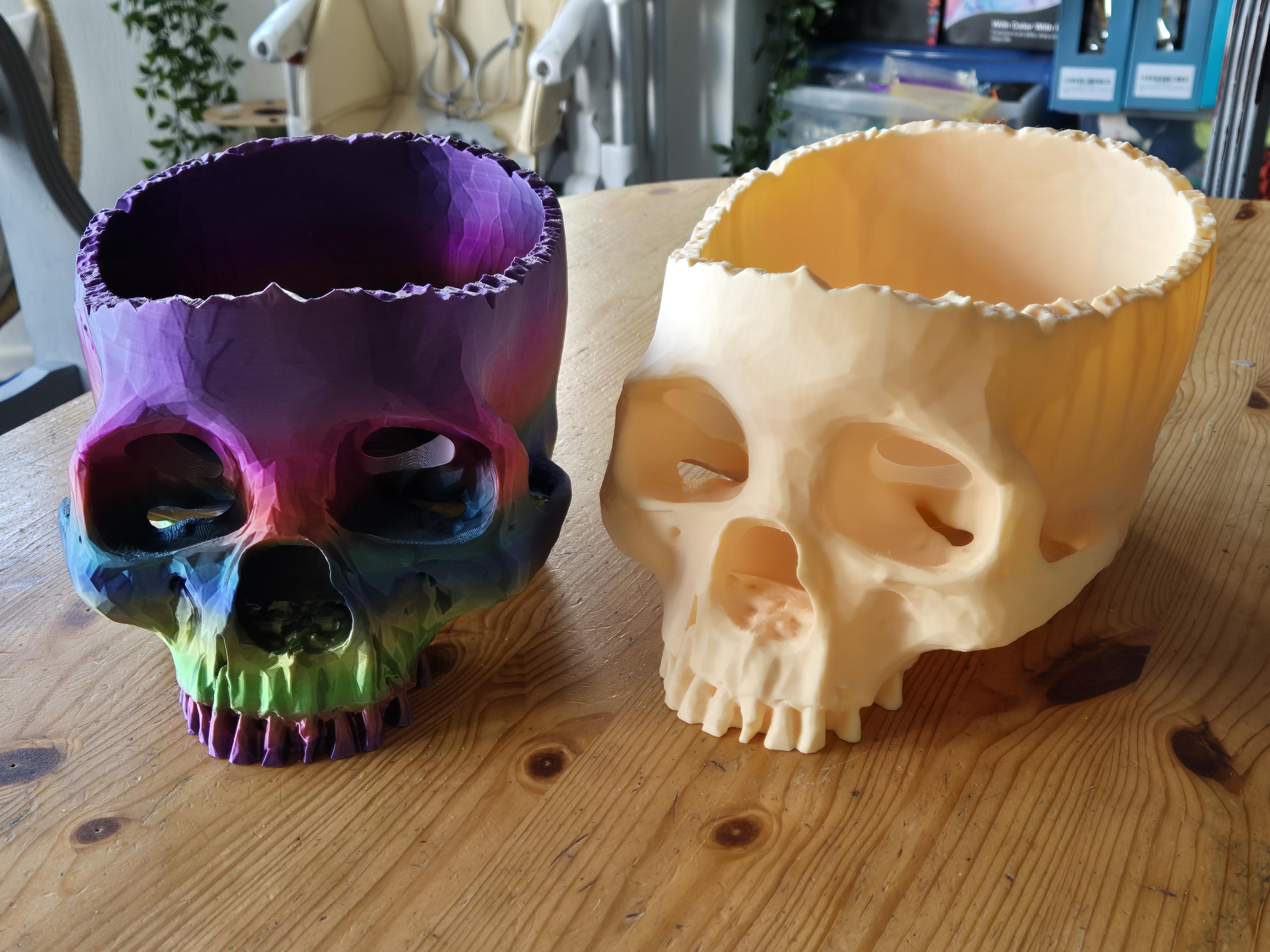 Skull Yarn Bowl Rainbow Large crochet knitting accessories - Image 1