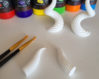 PYO Spiral Horns - Paint Your Own! perfect for amigurumi doll making Goblins fantasy creatures mythical crochet knitting critters models