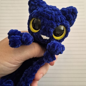 ポケットペット - 青い猫 - かぎ針編みパターン アミグルミ カワイイ 感覚刺激フィジェット