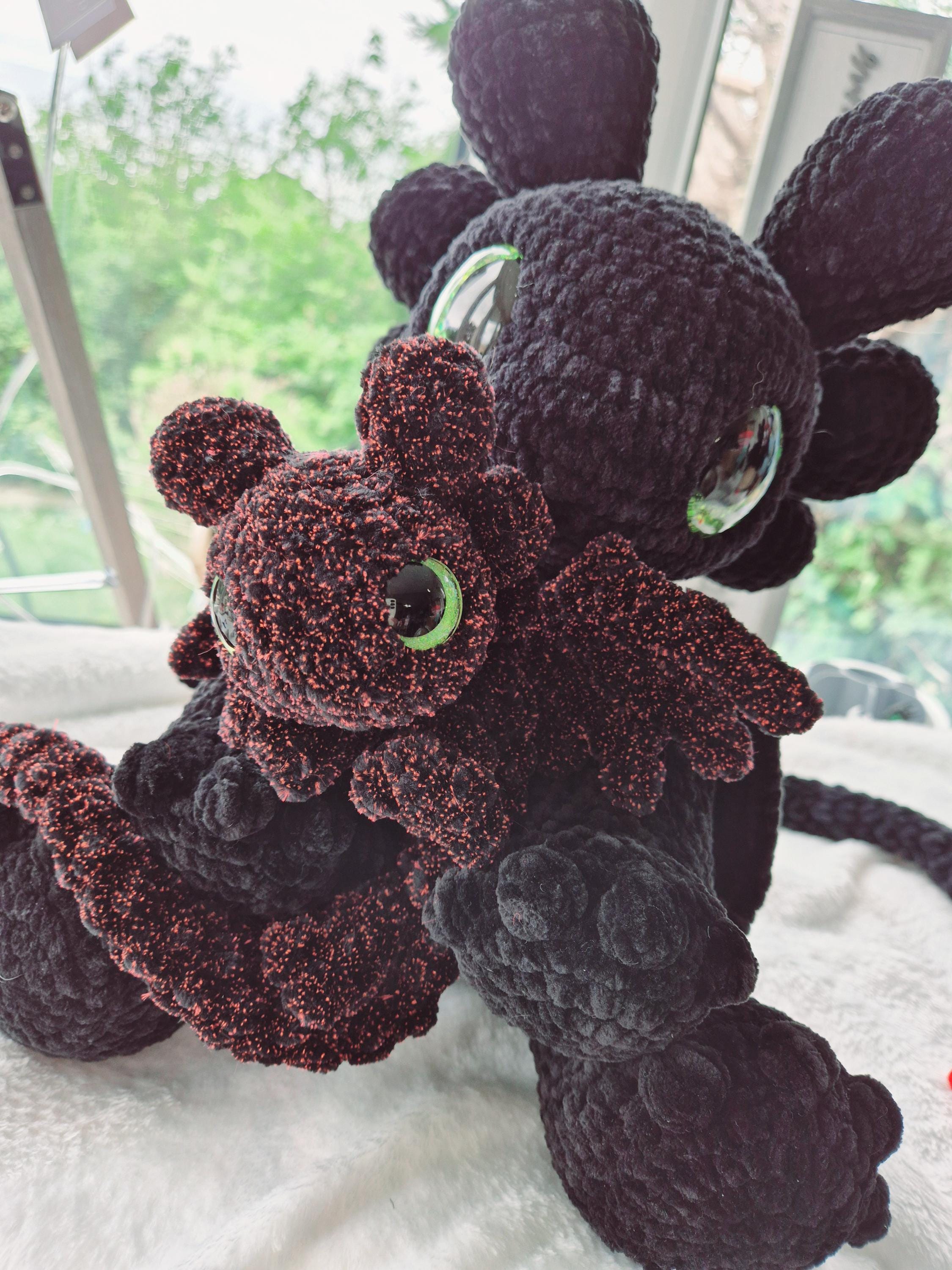 AxoGon crochet pattern amigurumi black axolotl dragon - Thumbnail 3