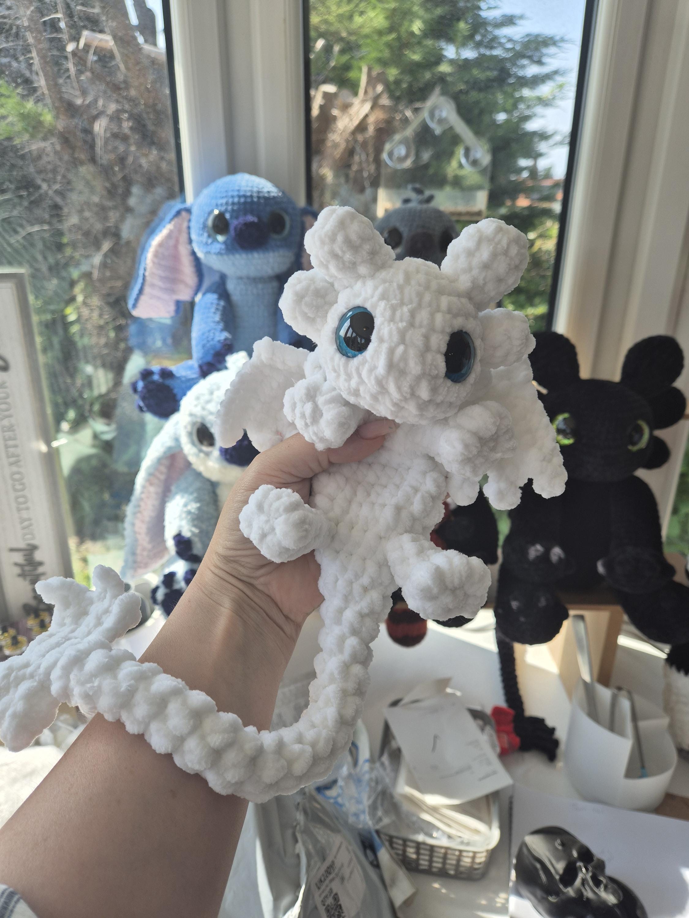 AxoGons Snuggler crochet pattern amigurumi black dragon axolotl - Thumbnail 2