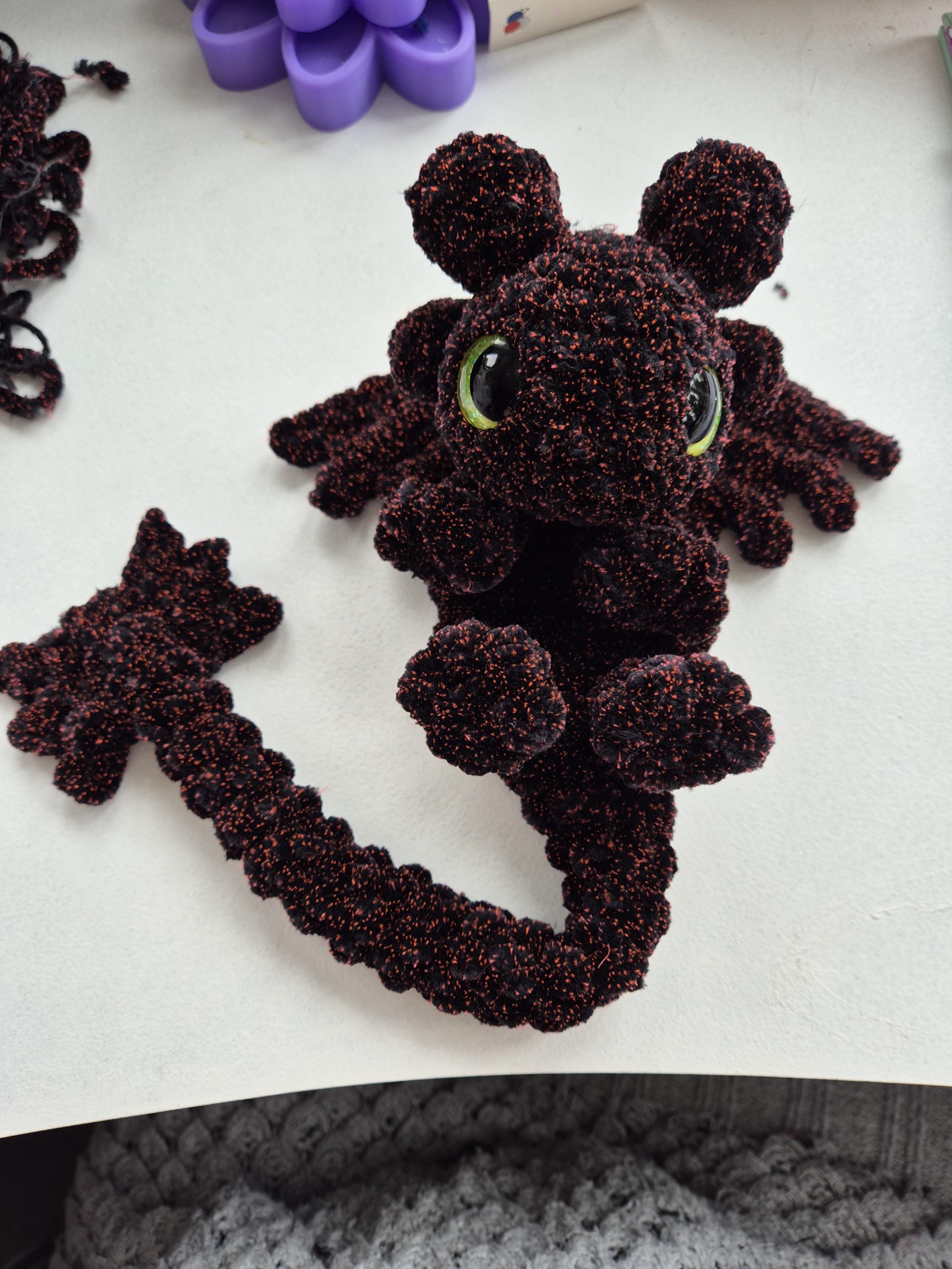 AxoGons Snuggler crochet pattern amigurumi black dragon axolotl