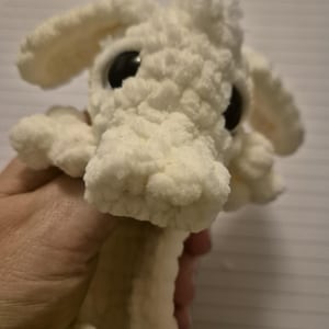 Pocket Pet - White dragon dog - crochet pattern amigurumi kawaii sensory fidget