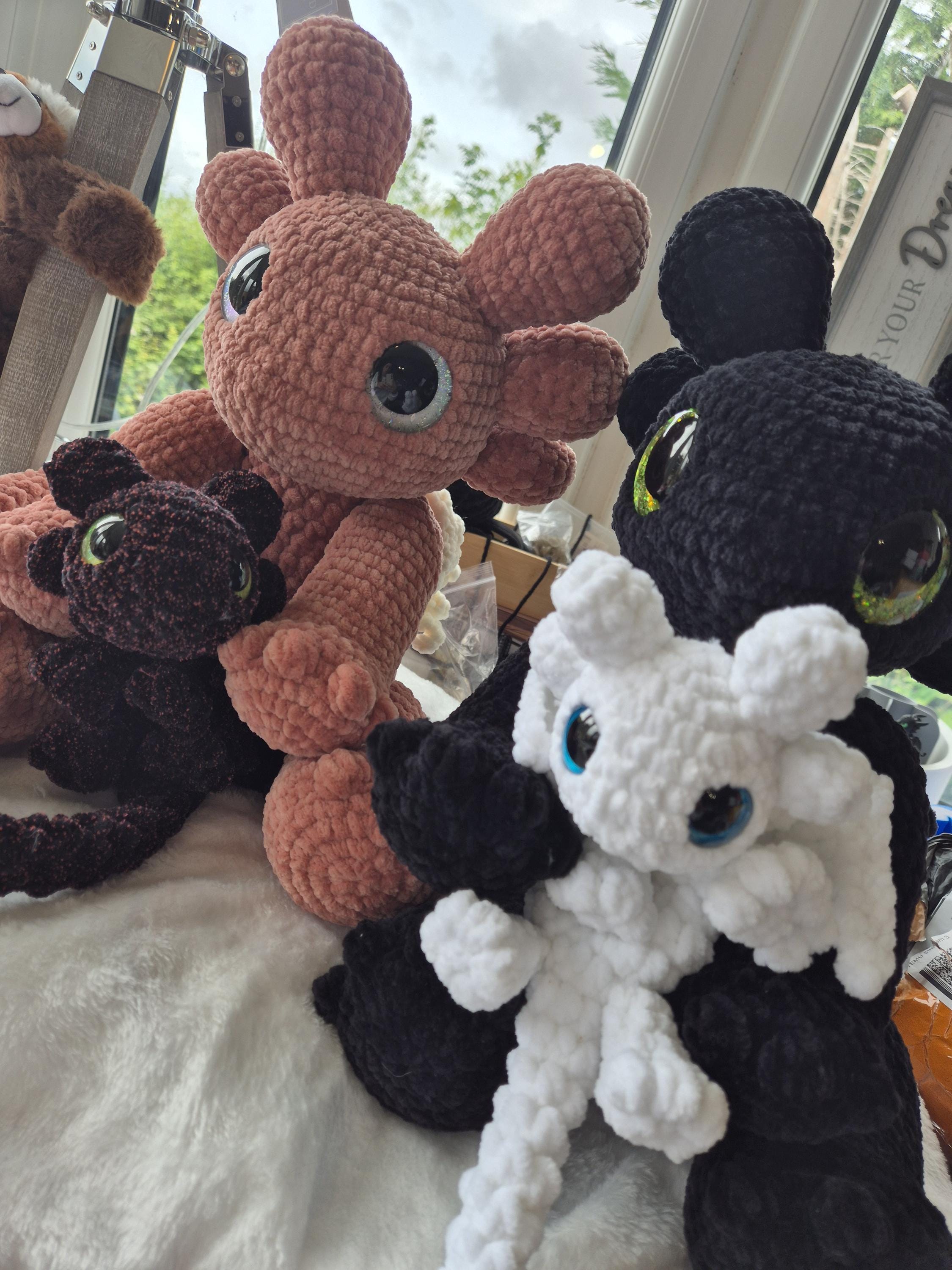 AxoGon crochet pattern amigurumi black axolotl dragon - Thumbnail 6