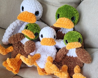 Double pack - Duck and Mini Duck Snuggler crochet pattern amigurumi lovey cuddler