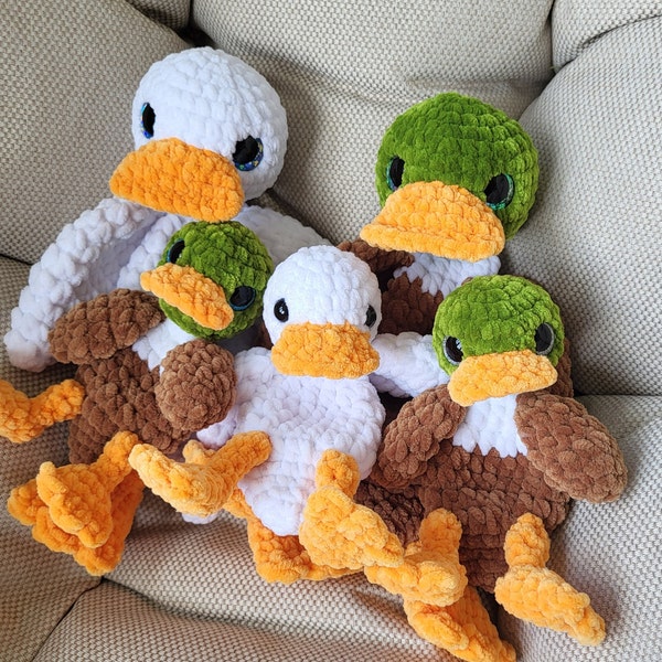 Double pack - Duck and Mini Duck Snuggler crochet pattern amigurumi lovey cuddler