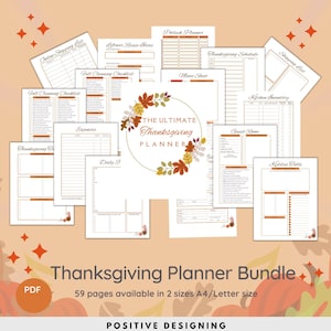 Thanksgiving Planner Printable, Holiday Planner, Thanksgiving Binder, Party Planner Bundle, PDF Instant Download, Thanksgiving Organizer
