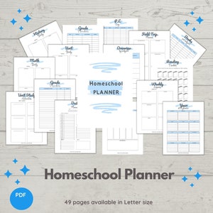 Páginas del planificador de educación en el hogar, PAQUETE del planificador de la educación en el hogar, páginas imprimibles del planificador de la educación en el hogar, planificador de lecciones, planificador académico, PDF