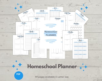 Homeschool Planner Bundle, Lesson & Academic Planner (PDF)