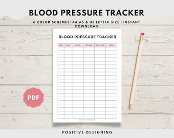 Afdrukbare bloeddruktracker – dagelijks medisch logboek (directe download)