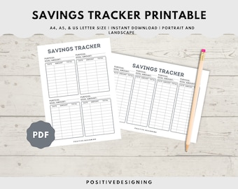 Savings Account Sheet Printable, Personal Savings Tracker, Financial ...